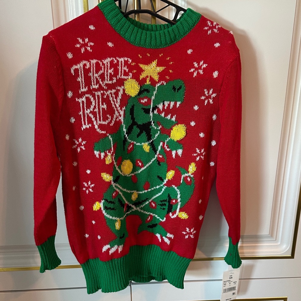Kids “Tree Rex” Holiday Sweater